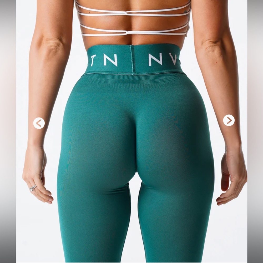 NVGTN Emerald Green Sport Seamless Leggings Size Medium - Picture 3 of 10